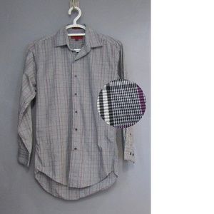 Bergamo New York Fitted Dress Shirt Black Purple